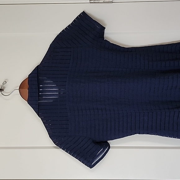 Chetta B Navy Knee Length Shirt Dress Size 4 - Picture 9 of 11